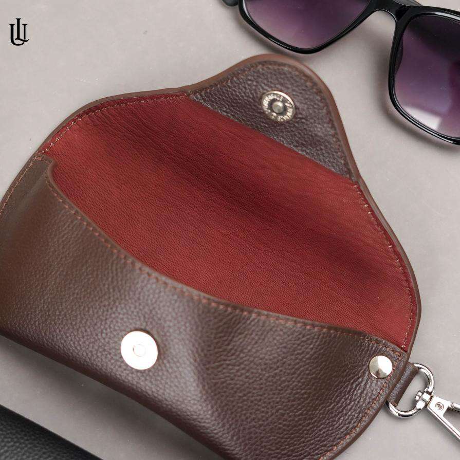 Demi Sunglass/Glass Leather Cover - Chocolate