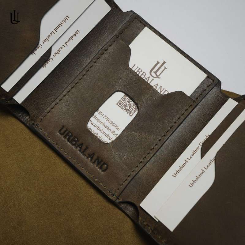 Theo Trifold Wallet Oil Pull Up Chocolate