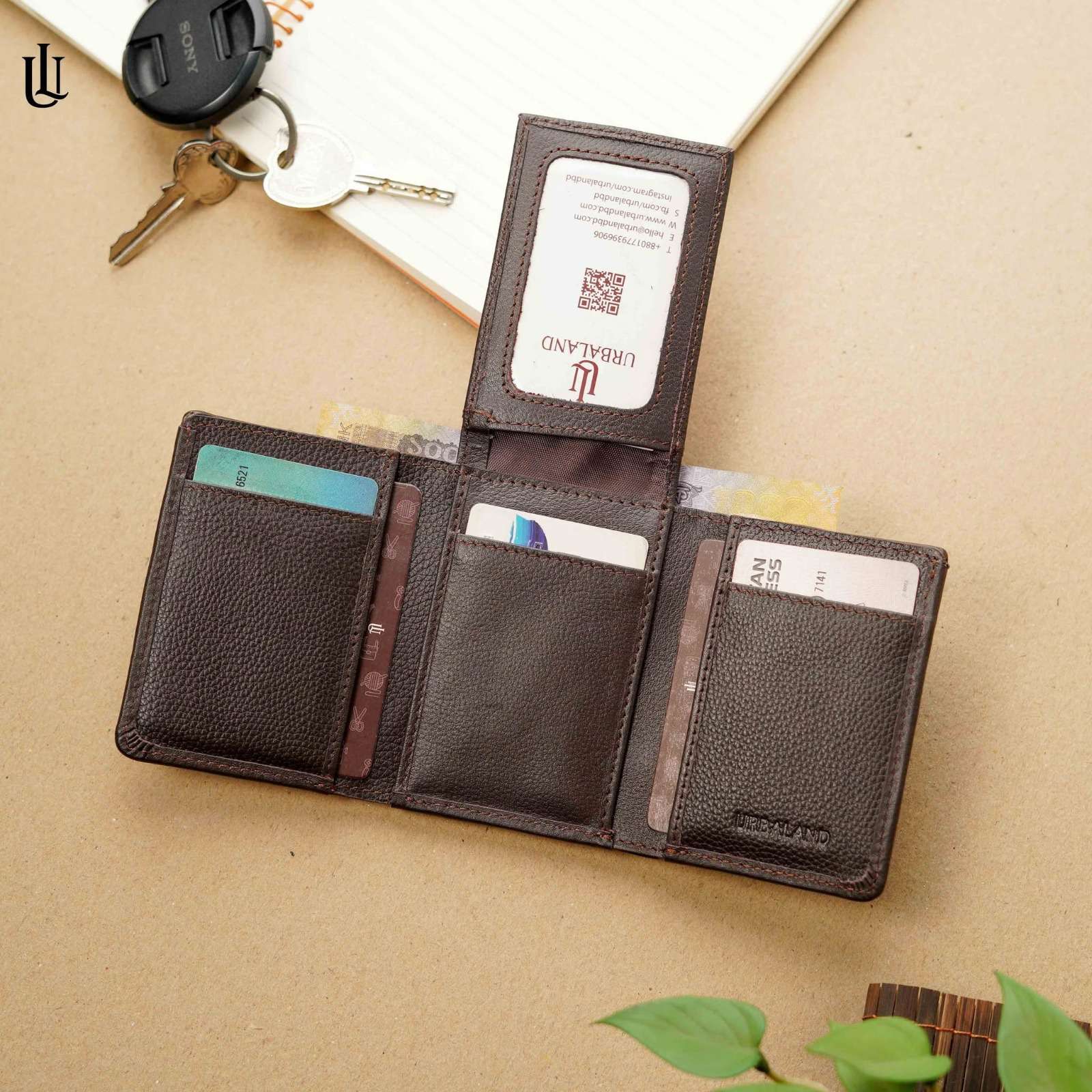 Edd Trifold Wallet - Chocolate