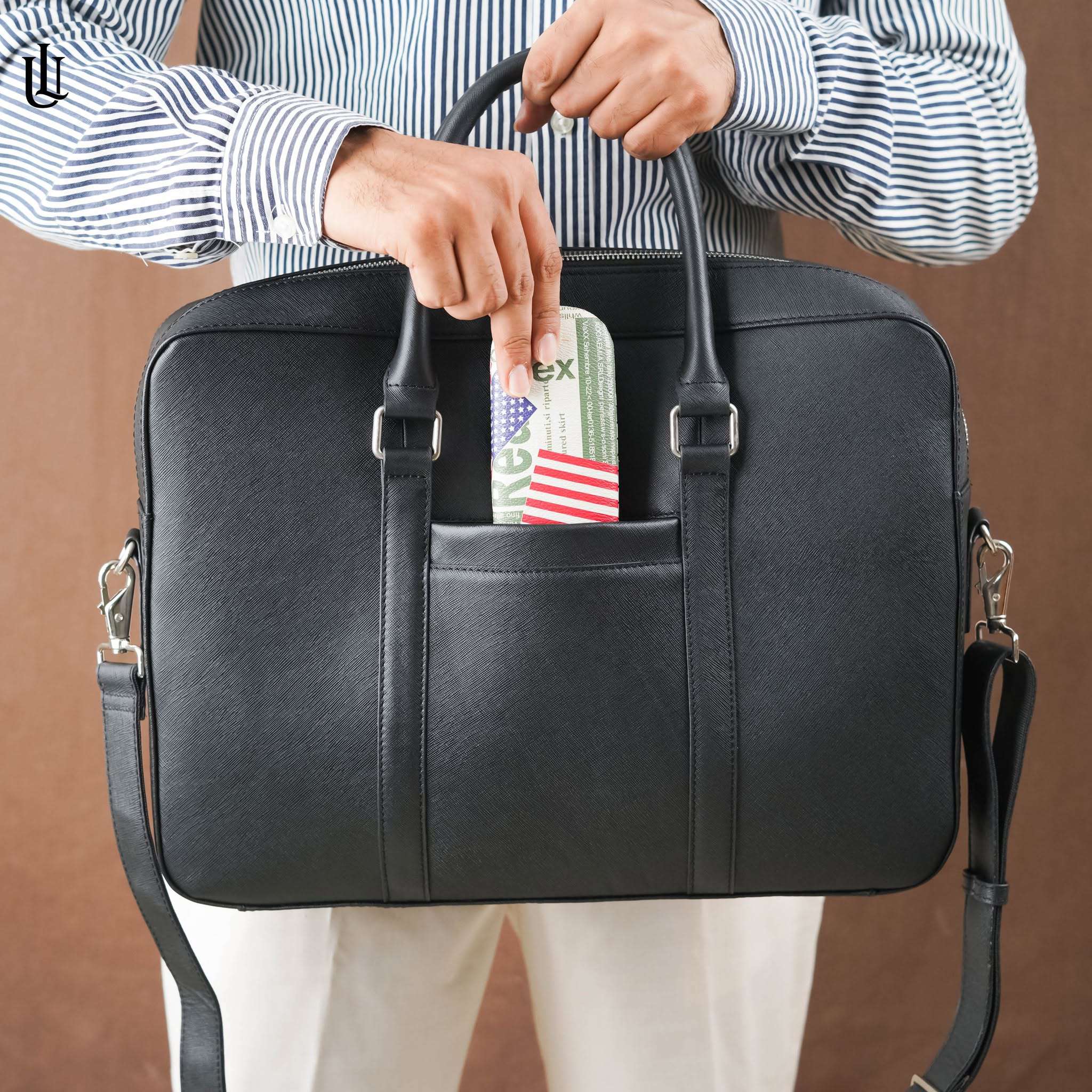 Korbin Laptop Office Bag - Black
