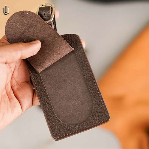 Urbaland Leather Luggage or Bag Tag - Chocolate