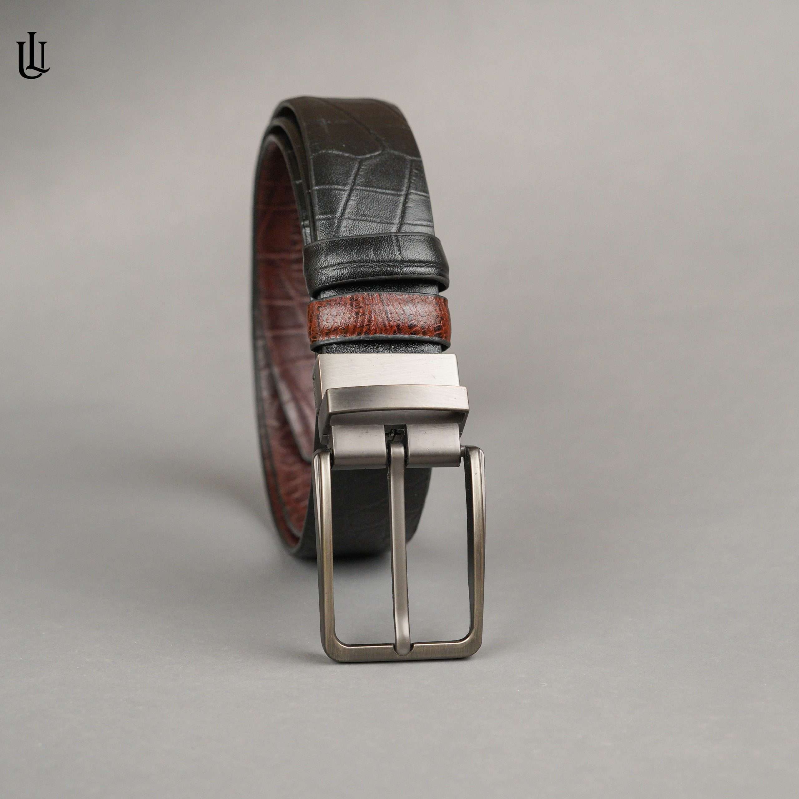 Axel Crocodile Pattern Belt - Dual Tone Moving Brockless