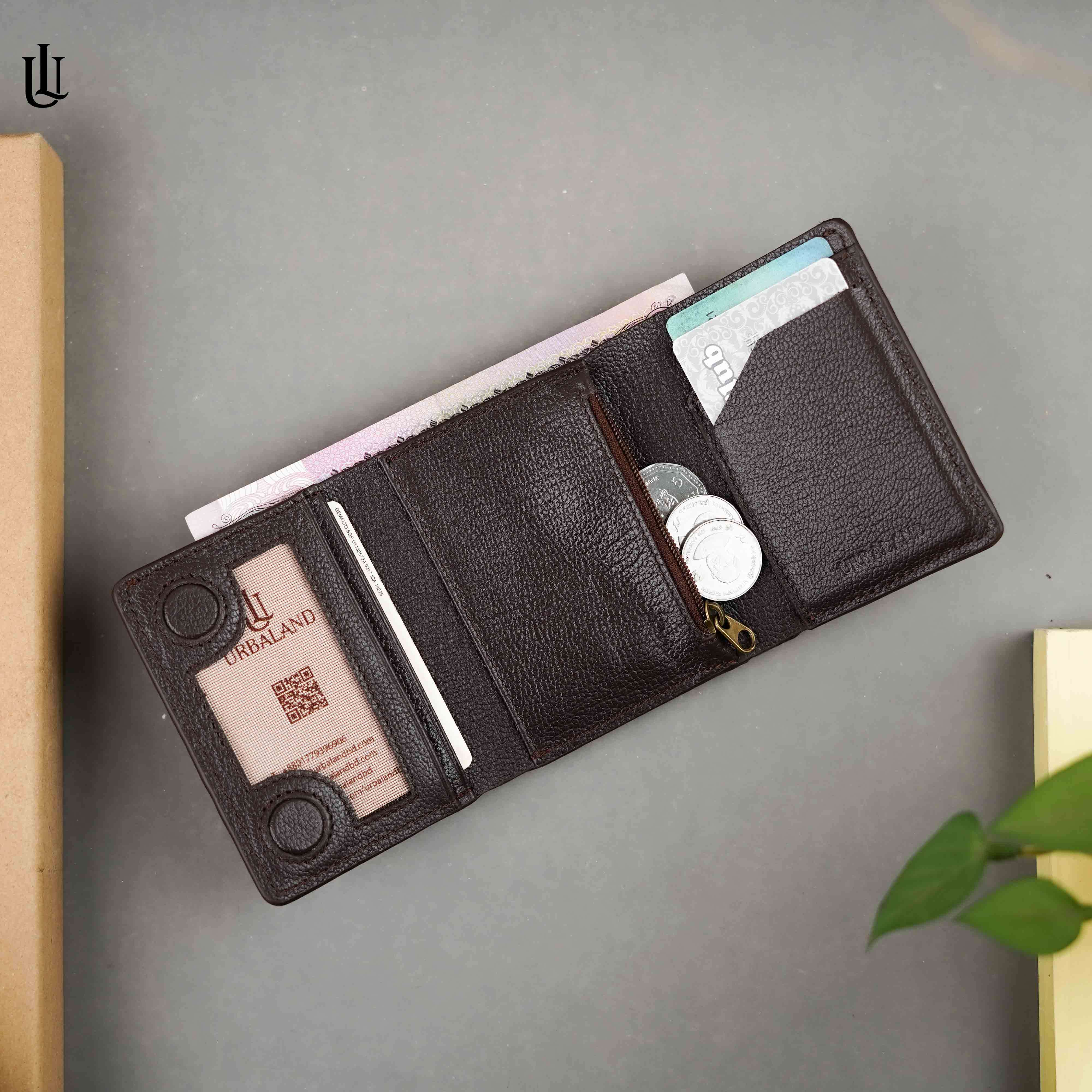 Ward Trifold Wallet - Chocolate