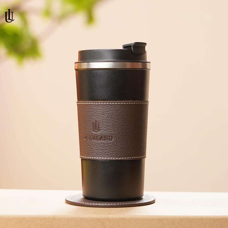 Urblaland leather Coffee Mug with Coaster